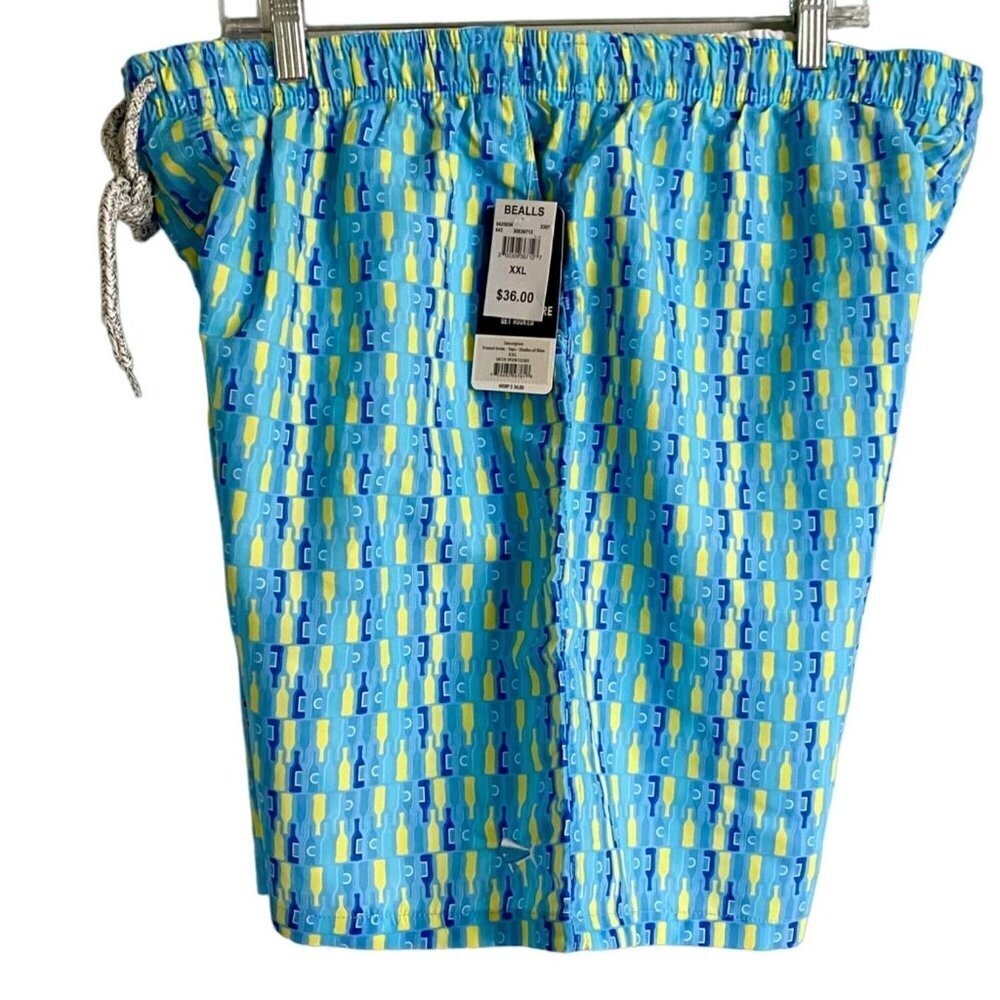 Southern Lure Get Hooked XL Men's Swim Trunks Pockets Bottle Print NEW NWT